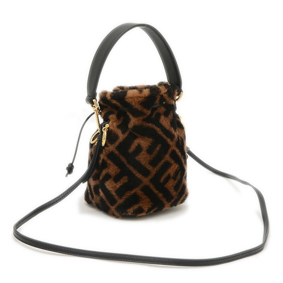 Fendi Zucca Bag Brown Montresor Mouton Baguette - Picture 2 of 6